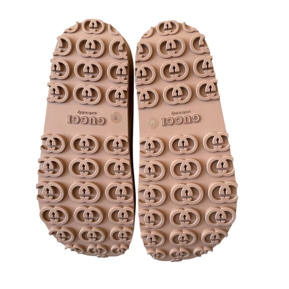 GUCCI Womens GG Rubber Platform Slide Sandals Camel 692845 EU 37, US 7 $650 NEW - Picture 11 of 16